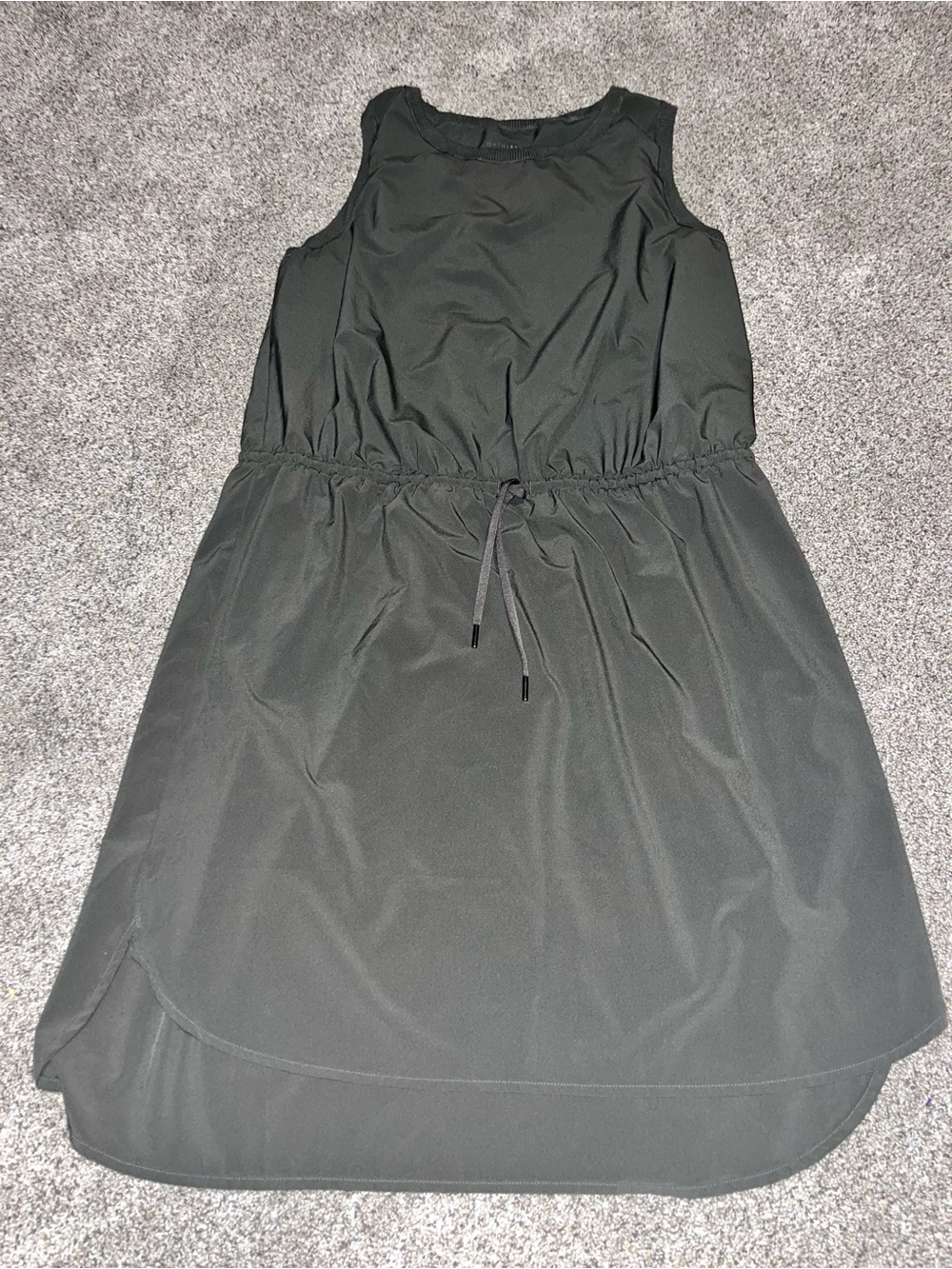 Athleta Women’s Large Gray Green Sleeveless Drawstring Waist Travel Tank Dress